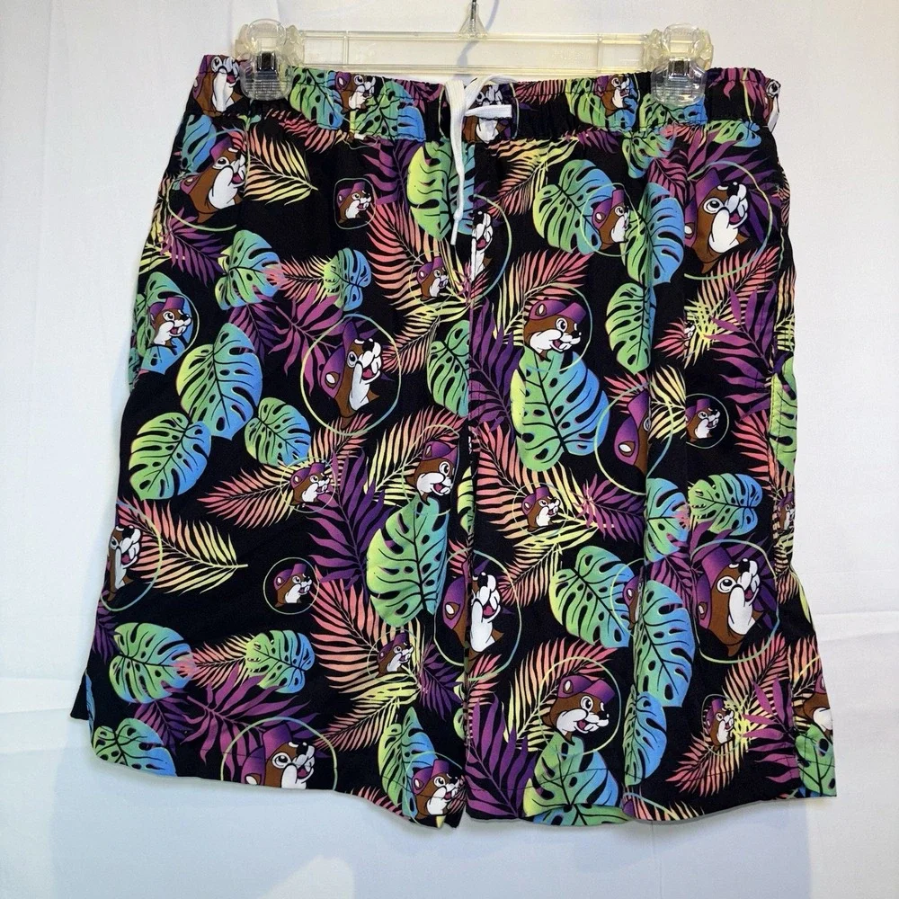 Bucees Buc-ee's Swim Trunks Adult Mens Medium Tropical Beaver Lined Suit Med M‎